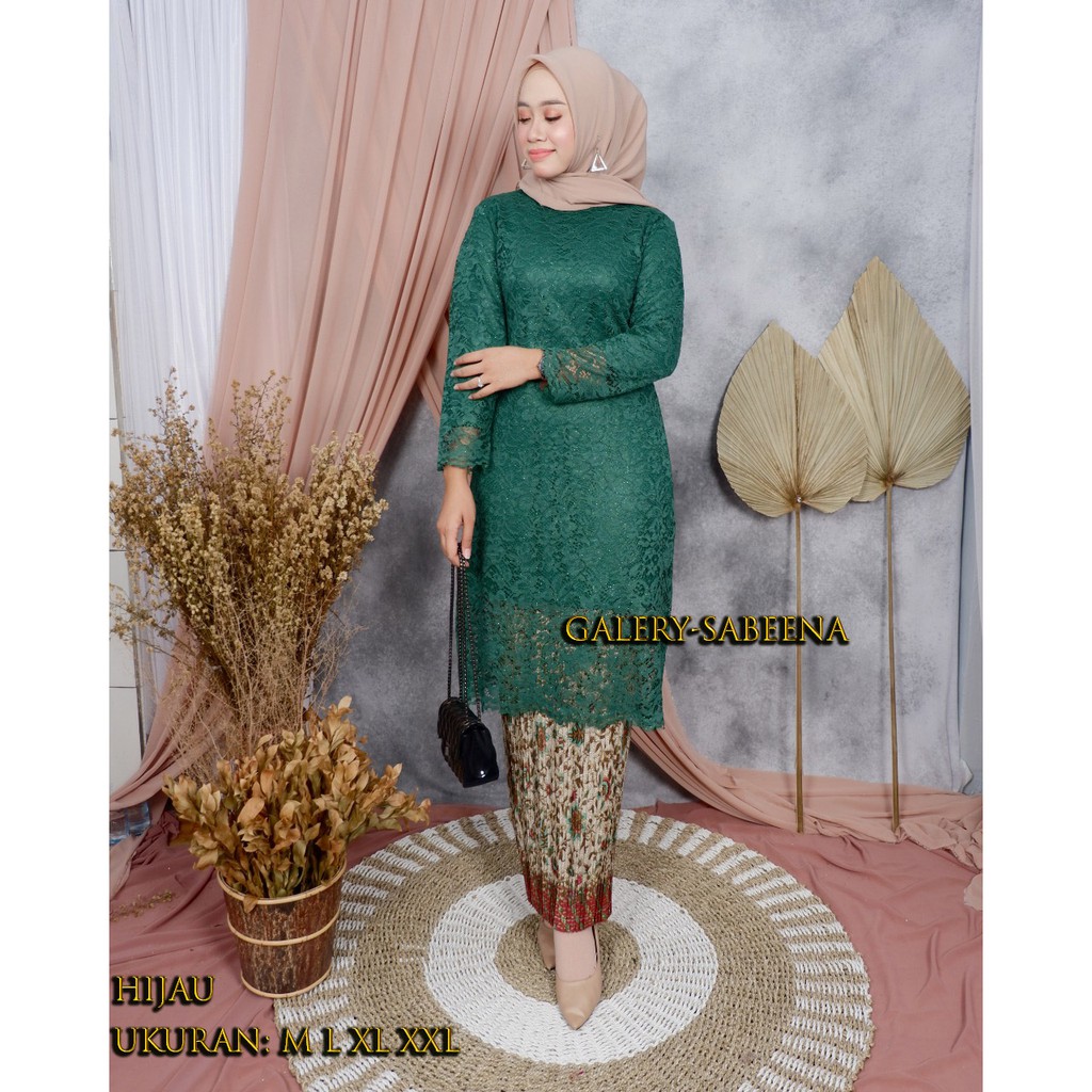 Kebaya Brokat Moderen Set Rok Plisket / Kebaya Wisuda / Kebaya Pengantin / Kebaya Pesta