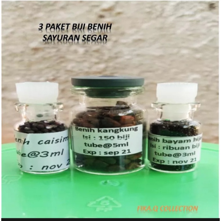 

paket 3 biji sayuran segar , kangkung 5 ml, bayam 3 ml dan caisim 3 ml