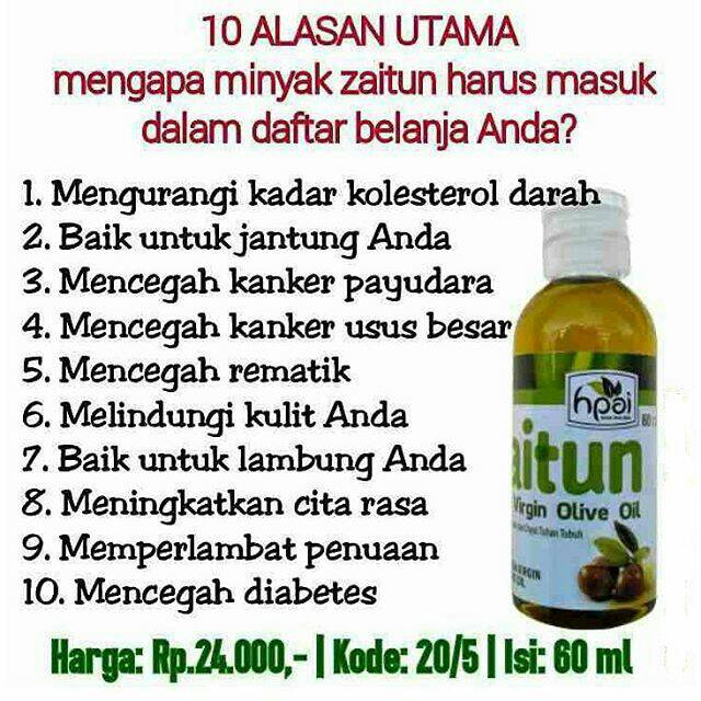 100 Murni Herbal Minyak Zaitun Dari Hni Hpai Kesehatan Kecantikan Shopee Indonesia