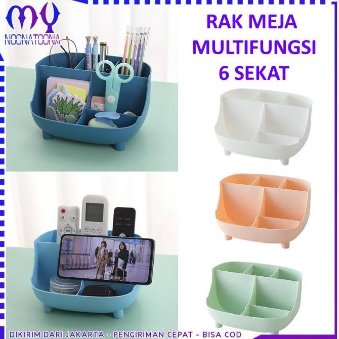 

Tempat Penyimpanan Alat Tulis Rak Skincare 6 Sekat Desk Organizer