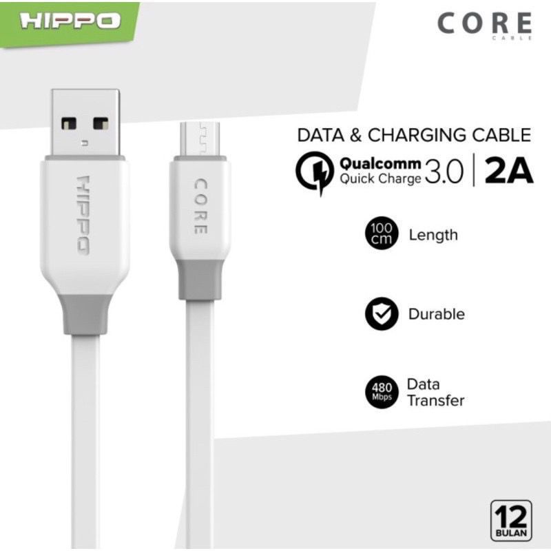 KABEL DATA HIPPO CORE MICRO 1 METER KABEL DATA SUPPORT QUICK CHARGER