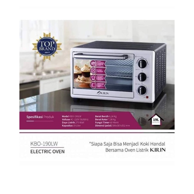 Oven Kirin 19L Low Watt