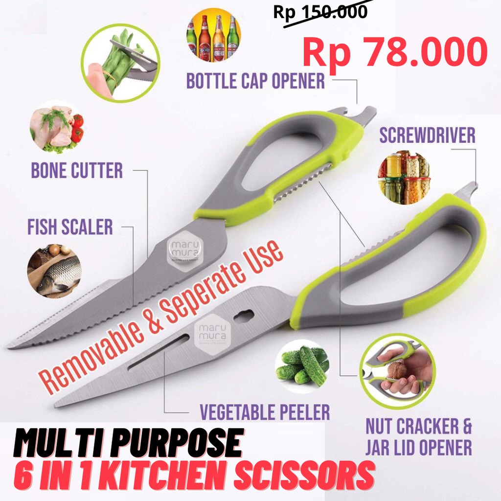 

Gunting Dapur Serbaguna Stainless Lengkap Multifungsi Bisa Dilepas