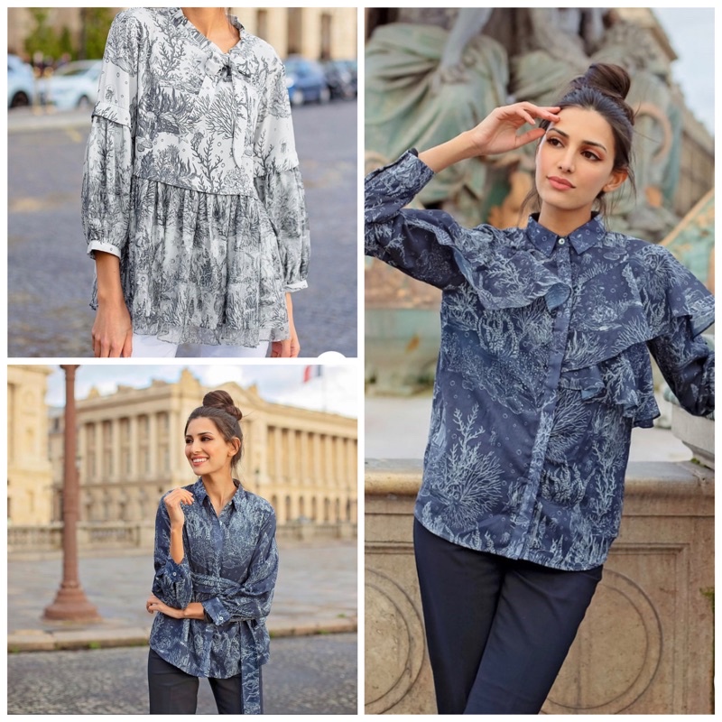 El Mar Minorca Shirt With Belt, El Mar Minorca Shirt With Ruffle, El Mar Minorca Blouse by Benang Ja