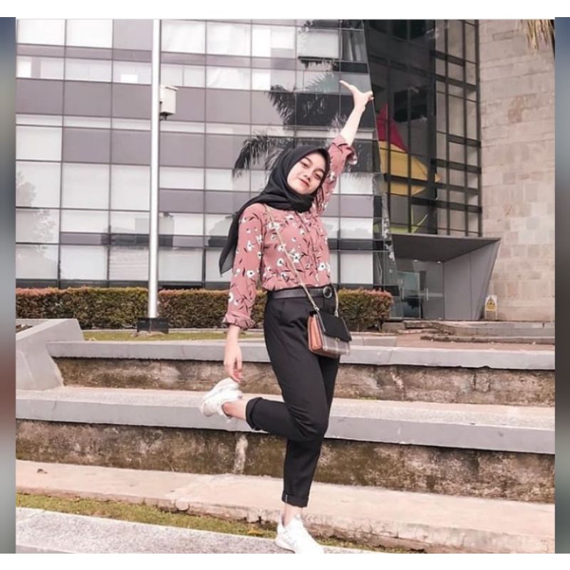 CELANA BAGGY PANTS WANITA AMERICAN DRILL