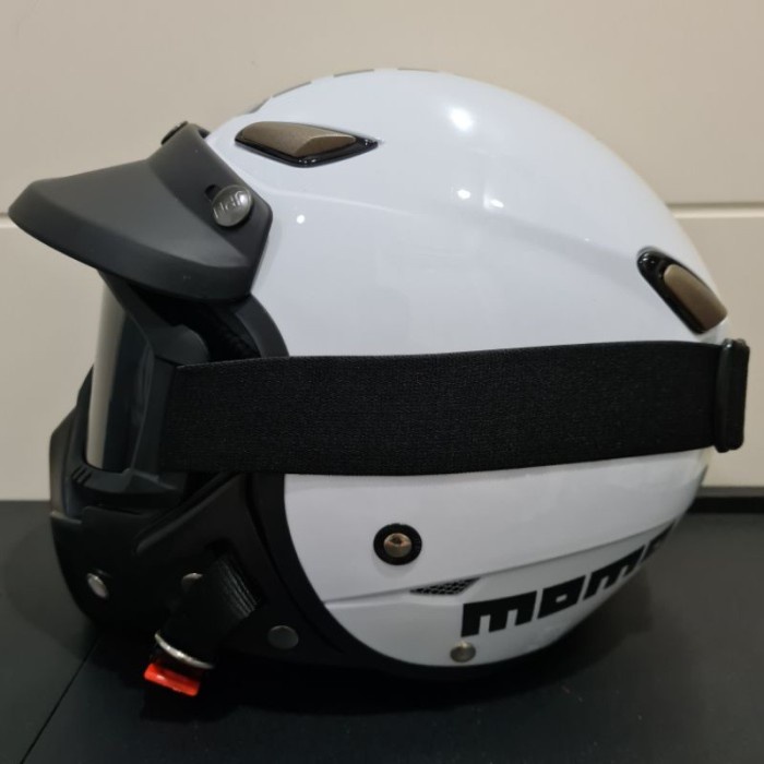 Helm Retro GOGGLES MASK JPN momo PUTIH GLOSS ORIGINAL - L