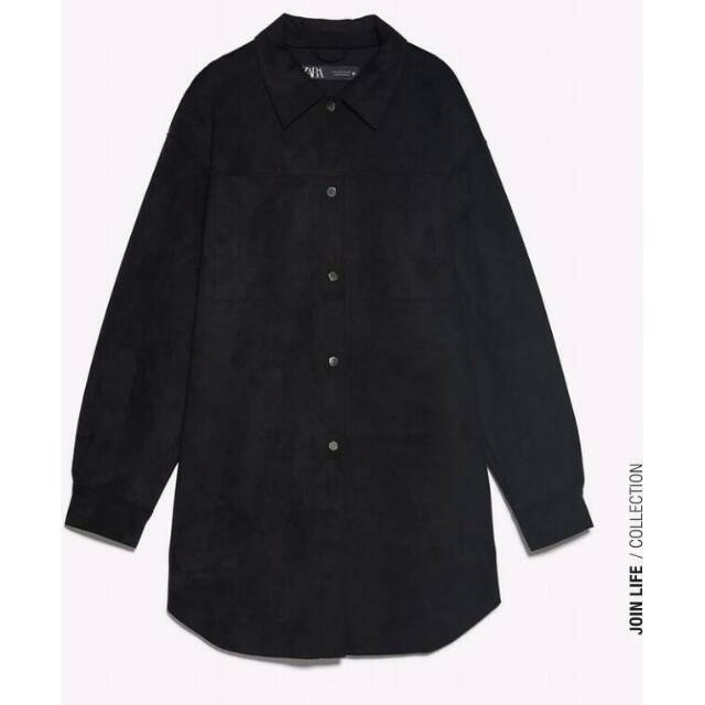 Zara Oversized Faux Suede Blouse Original Sale