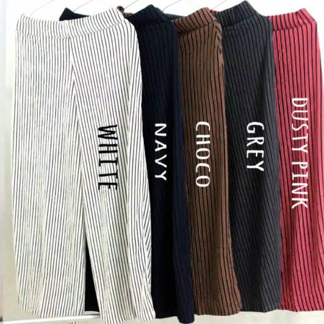  Celana  kulot panjang plisket  salur  premium Shopee Indonesia