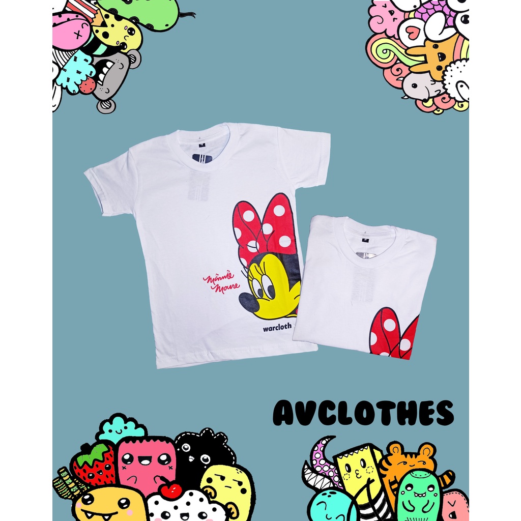 Kaos anak perempuan Minnie mouse putih
