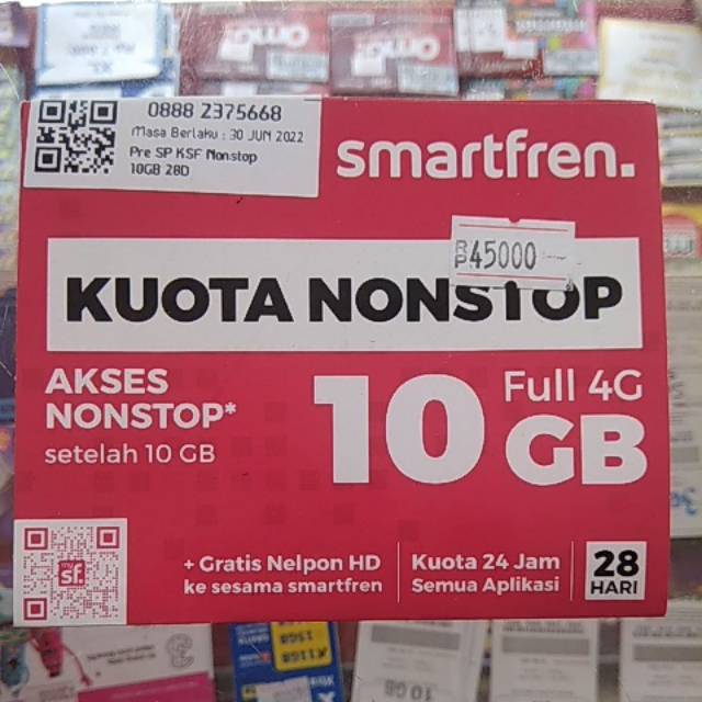 Perdana Kuota Smartfren 10GB Nonstop