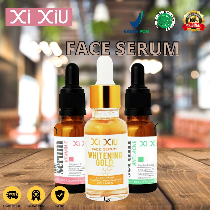 Jual Xi Xiu Face Serum anti acne whitening gold vit c Shopee Indonesia