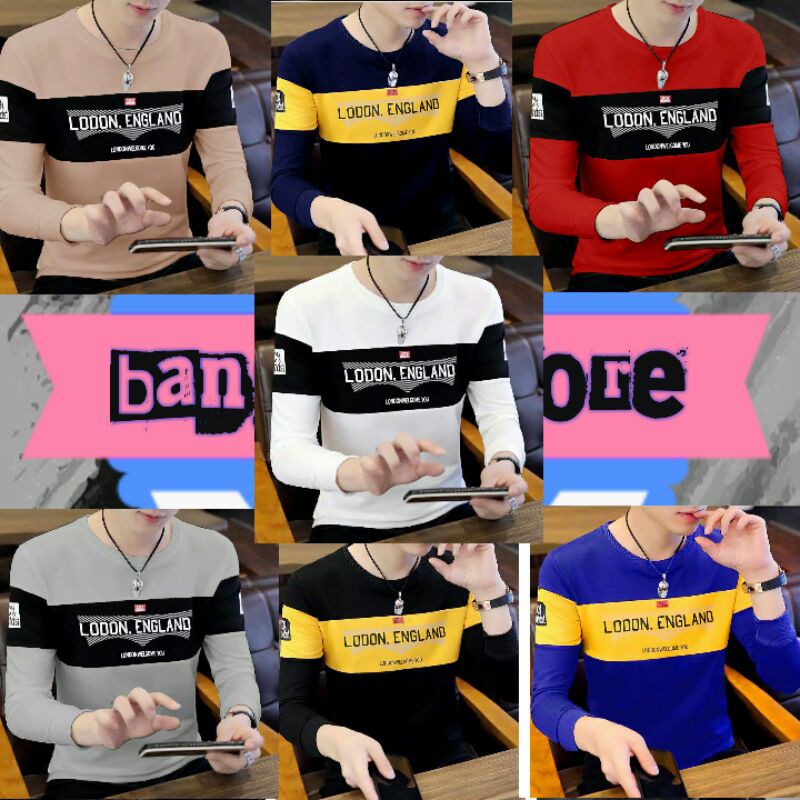 [BOS14] KAOS PRIA LENGAN PANJANG/BAJU PRIA LENGAN PANJANG/KAOS PRIA BAHAN TEBAL CS-LODON ELEGANT