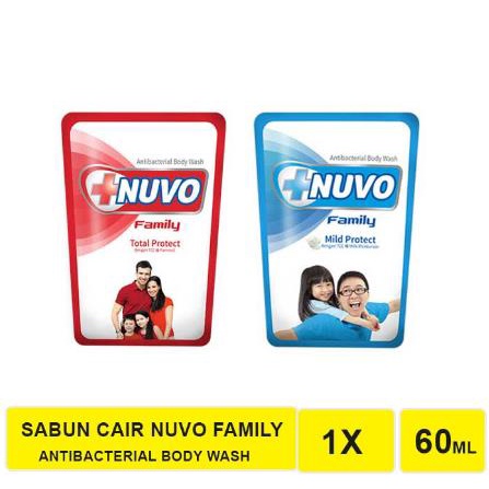 * NCC * Nuvo Sabun Mandi Batang dan Pouch Family Protect Anti Bakteri Antibacterial Soap Dengan TCC