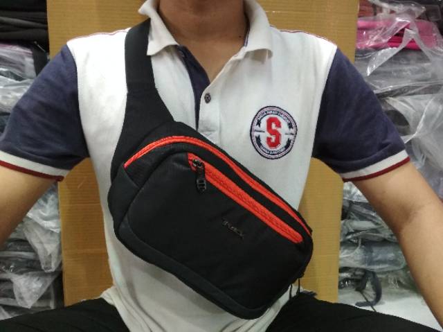 TAS SELEMPANG PRIA WAIST BAG MULTIFUNGSI ORIGINAL track by tracker