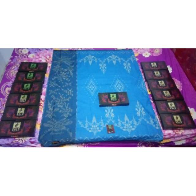Sarung mangga gold kembang biru/ grosir /cucigudang