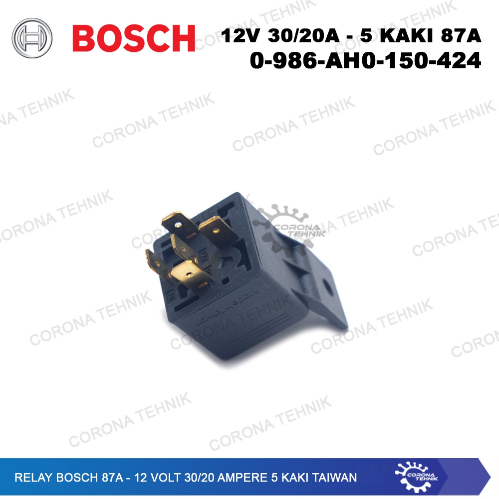 Taiwan - Relay Bosch 87a - 12 Volt 30/20 Ampere 5 Kaki - 0-986-AH0-150-424