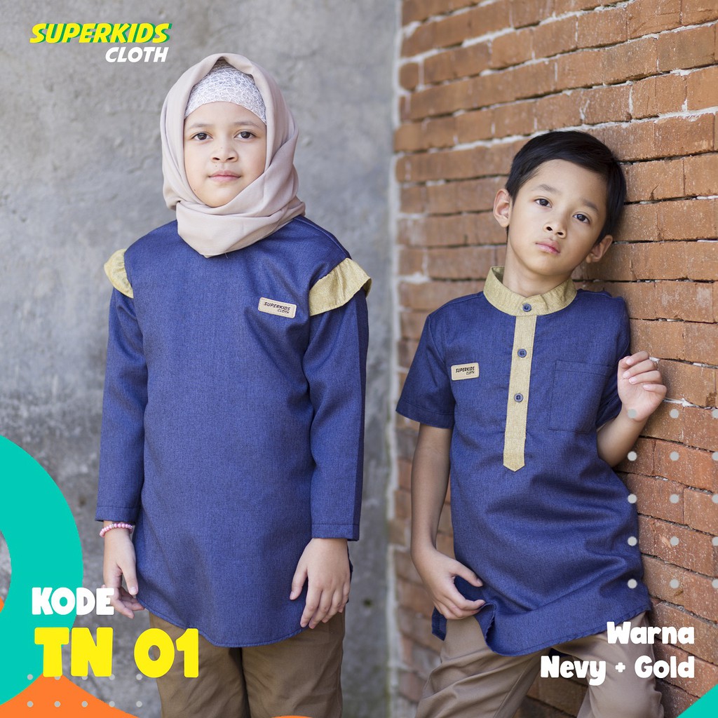 TUNIK ANAK CEWEK KEMEJA ANAK PEREMPUAN SUPERKIDS NEVY 1 - 10 Tahun