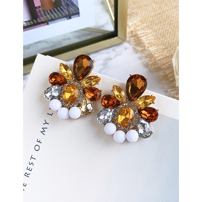 LRC Anting Tusuk Fashion  Alloy Resin Stud Earrings F6182X