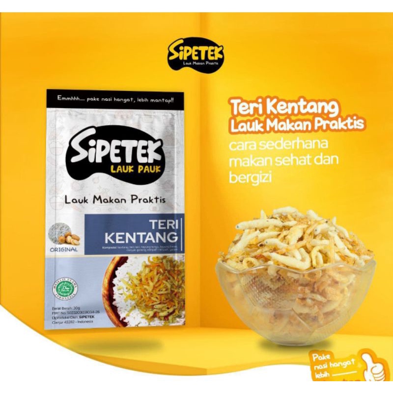 Crispy Ikan Sipetek Tinggi Kalsium 50gr / Lauk Makan Praktis Sipetek 30gr-Teri Kentang