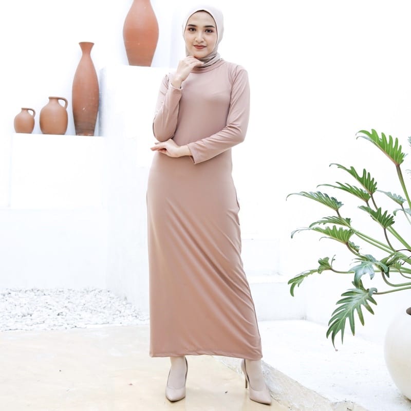 Inner Dress Humaira | Manset Gamis Dres Jersey Premium | Inner Dress Jersey | Inner Dress Lengan Pan
