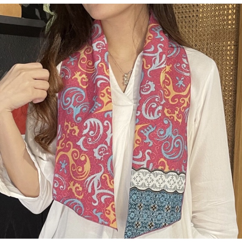 (COD) syal batik Pink syal indonesia | bisa di tas dan bandana rambut