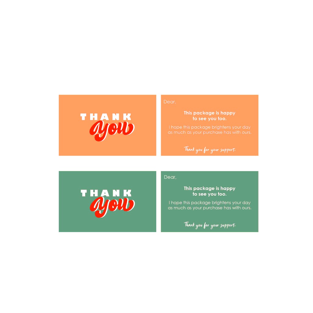 

[Bisa COD] 72 pcs Thank you card olshop / Kartu Thank you olshop 2 sisi 8x5 cm TKC-R3,4