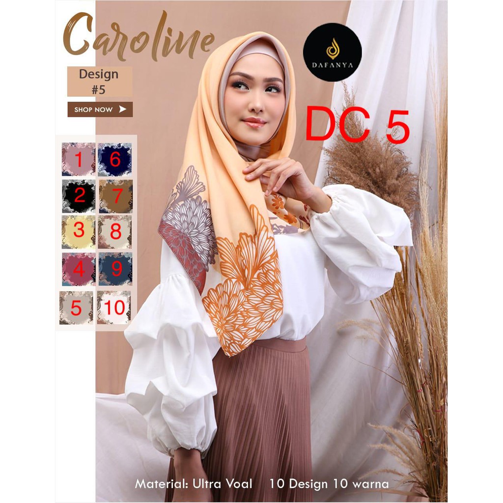Hijab Segiempat DC5 CAROLINE by DAFANYA ULTRA VOAL Scarf Segi empat