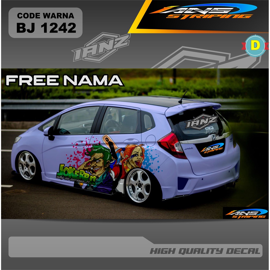 VARIASI DECAL STIKER MOBIL HONDA JAZZ / STICKER DECAL AGYA AYLA BRIO TERBARU / STIKER NEW DESAIN TERMURAH