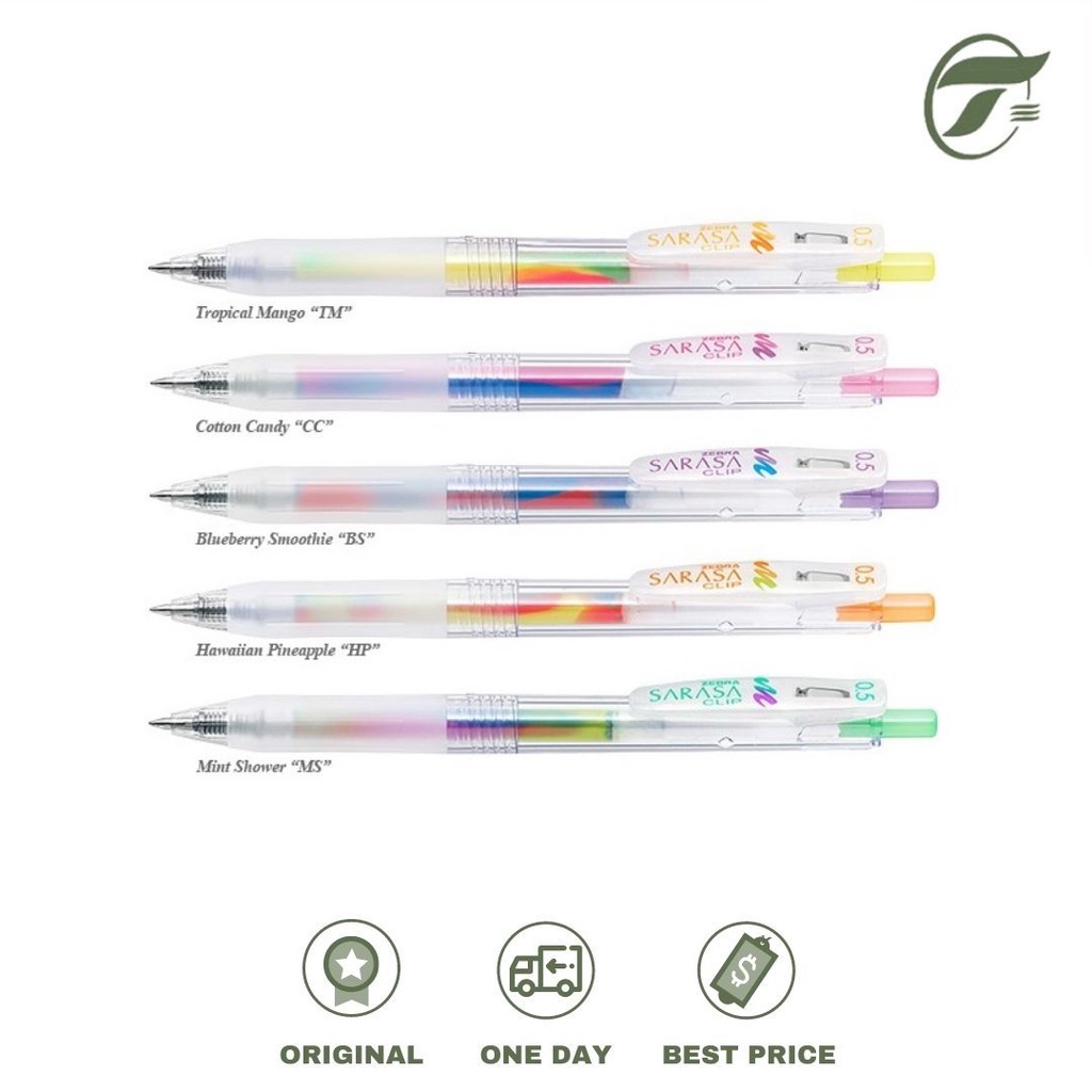 

BALLPEN SARASA CLIP 0.5 C5 JJ75 ECER MARBLE BLUEBERRY SMOOTHIE/COTTON CANDY/ HAWAIIAN PINEAPPLE/ MINT SHOWER/TROPICAL MANGO ZEBRA