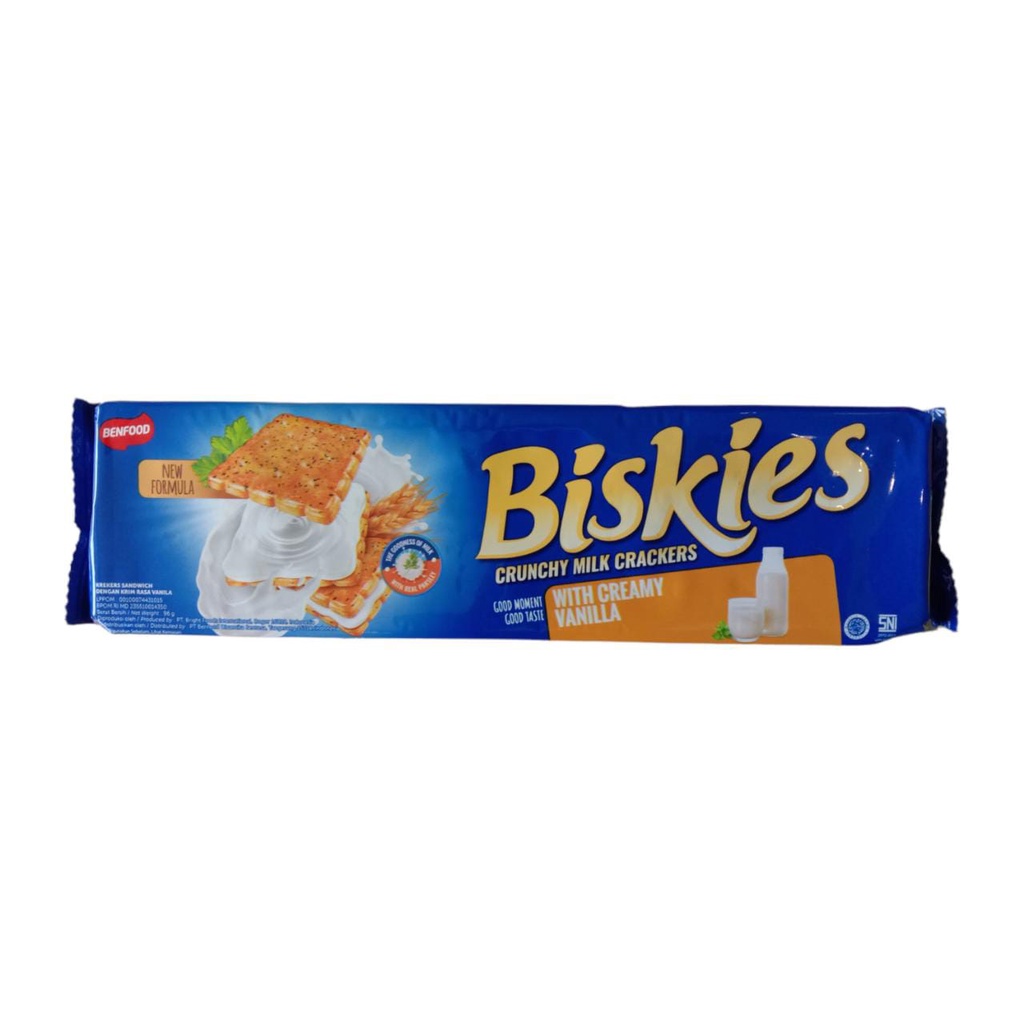 

BISKIES VANILLA SANDWICH CRACKERS / BISKUIT RASA VANILLA BISKIES 108 GR