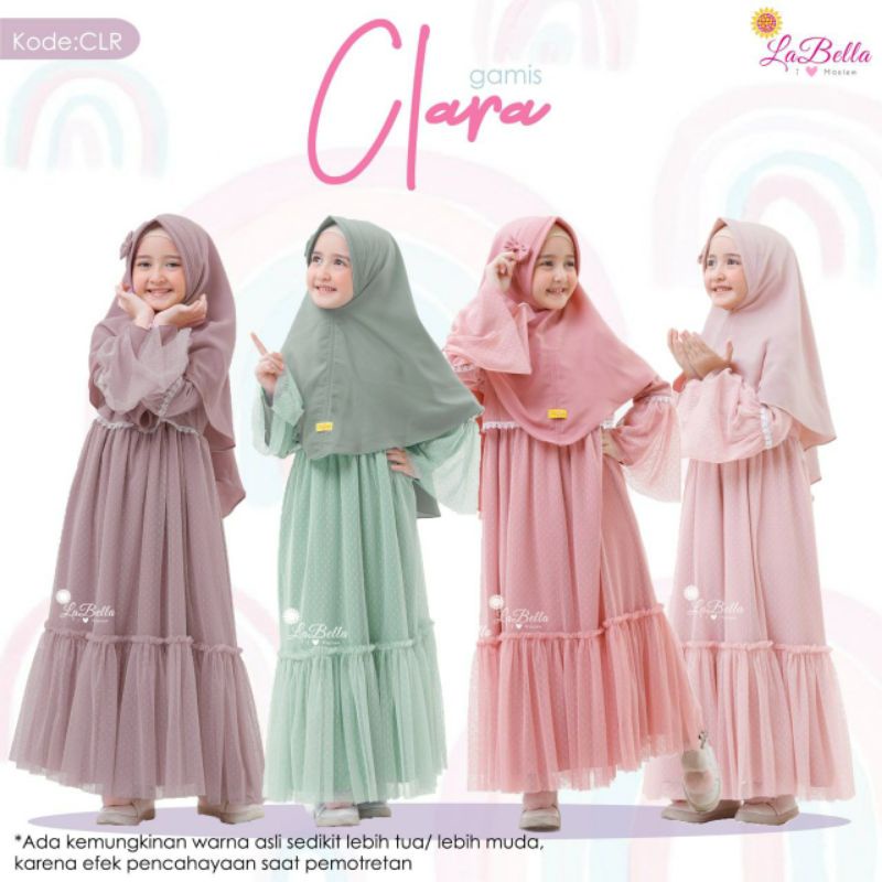 Gamis Pesta Anak Princess Tutu Polkadot Tile Doty Clara Series Labella
