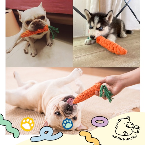 Mainan Gigit Anjing Kucing Wortel | Chewing Toy | Carrot Chewing Toy