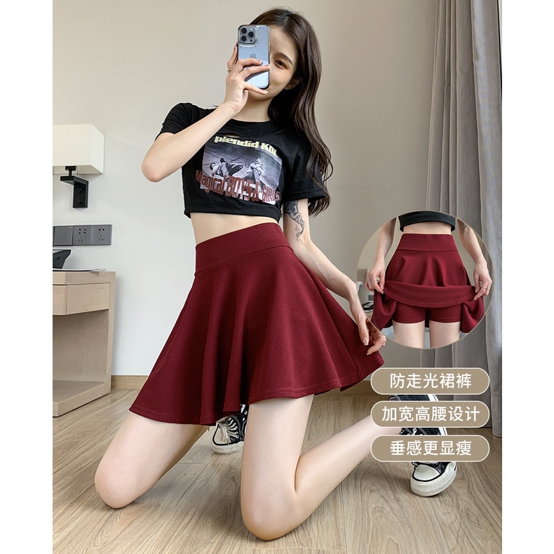 GirlWish Korean Sexy Mini Skort / Korean High Waist Tennis Mini Flared Skirt / Rok Pendek Tenis Korea / Mini Skirt Polos