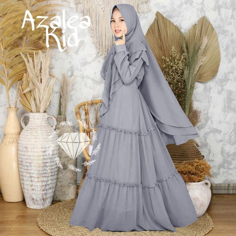 SYARI AZALEA KID PAKAIAN ANAK TANGGUNG PEREMPUAN DRESS GAMIS MAXI MAXY MOSCREPE JILBAB MR ADA VIDEO REAL PICT