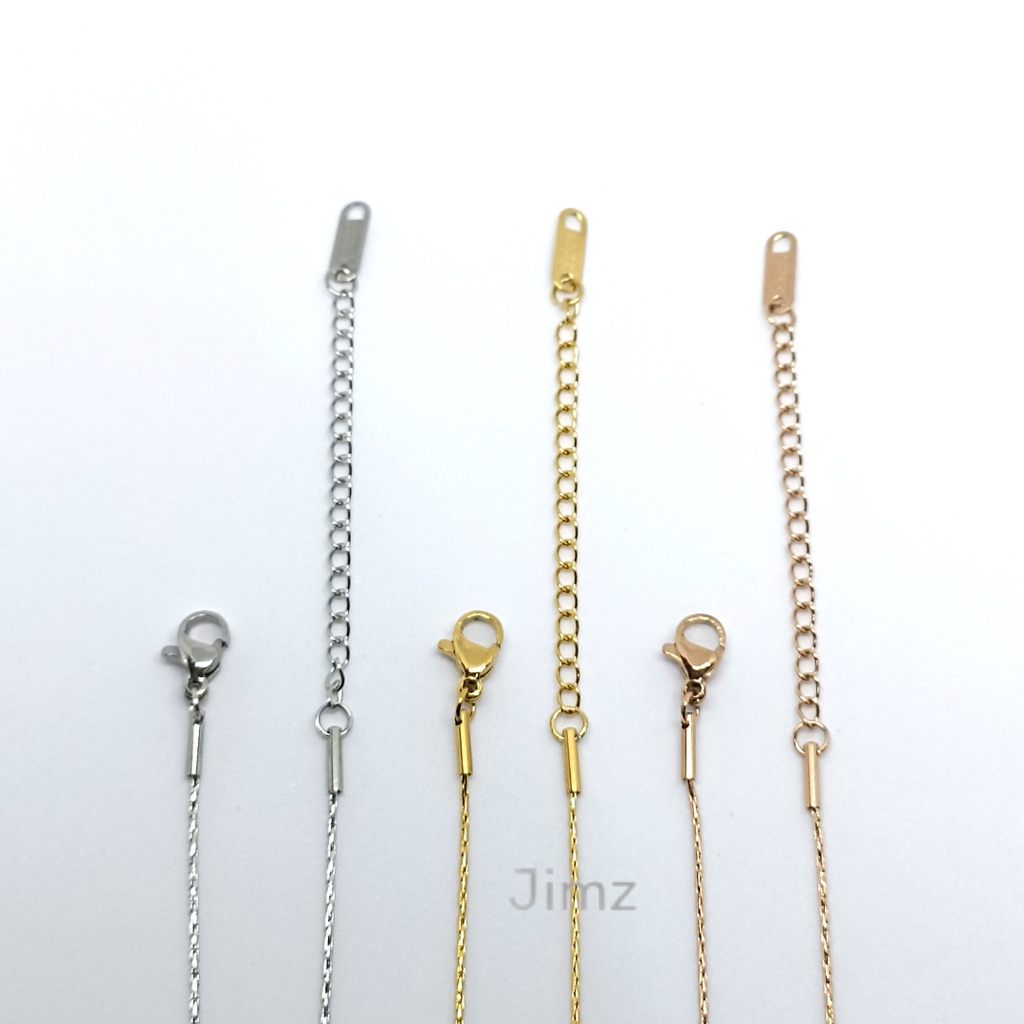 CSL kalung Titanium asli mata 1 permata zircon anti karat selamanya uk45Cm / Kalung Titanium Permata Satu Emas Simple Mewah Nagita