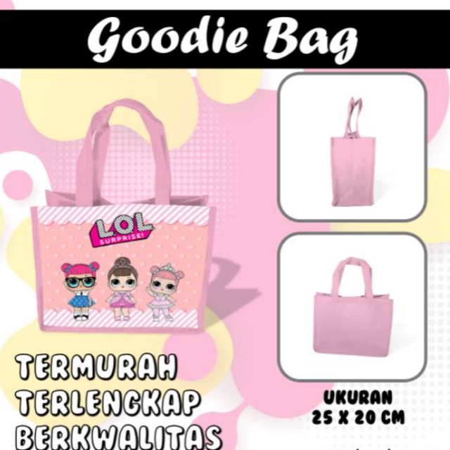 

Goodie Bag Tas Ultah Custom Souvenir Hadiah Aqiqah LOL Nama Foto Make Up