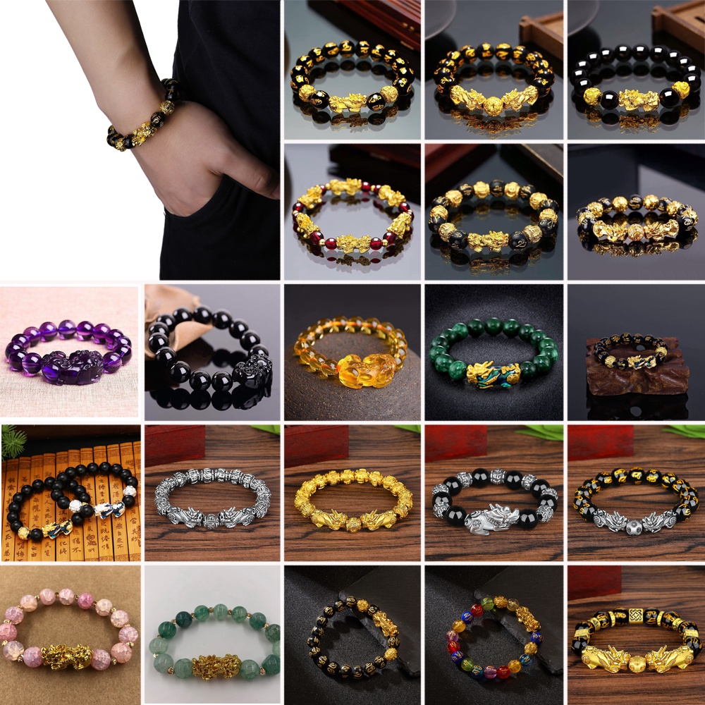 35 styles of sand gold pixiu six-character mantra obsidian transfer beads evil spirits lucky men's and women's bracelet bracelet factory wholesale in stock