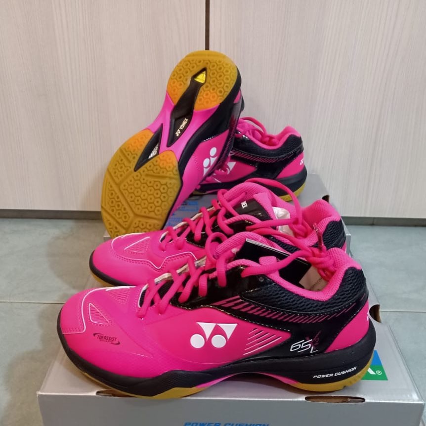 Sepatu Badminton Yonex SHB 65 X2 65X2 Women Power Cushion Pink Black Original