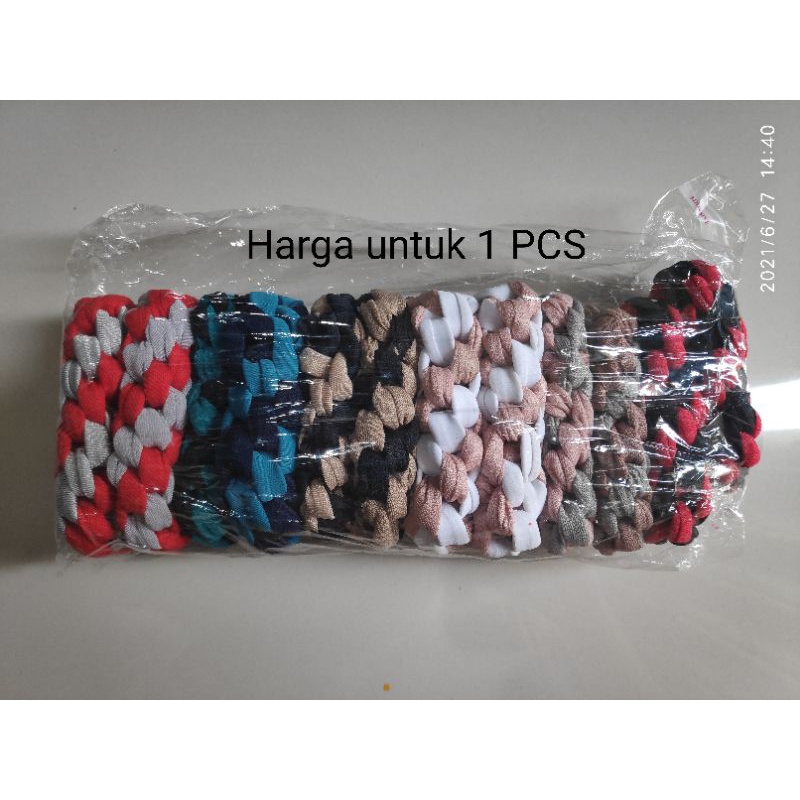 Ikat Karet Rambut donat premium love tebal hairdini alat gulung sangul motif  polkadot mica kuncit