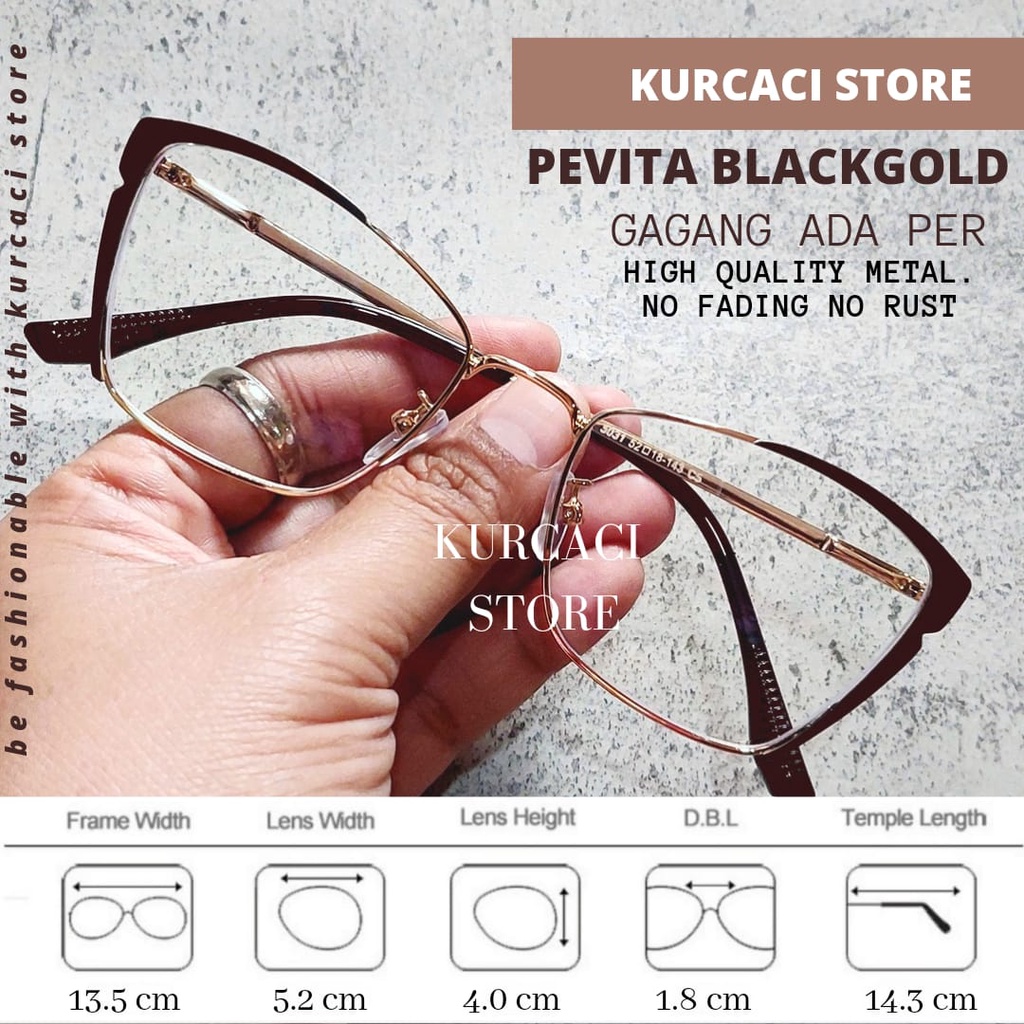Frame Kacamata Minus Photocromic Pevita Kotak Kecil Metal Besi Gagang ada Per Wanita Antiradiasi