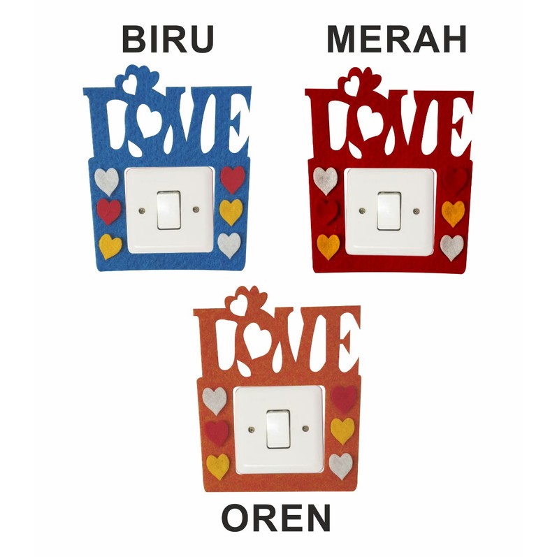 Queen_Fashions frame saklar lampu wall stiker LOVE 1119