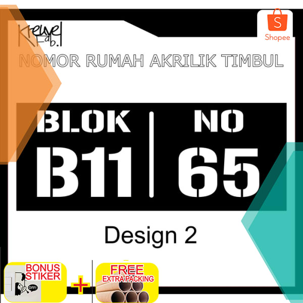 

Nomor Rumah Acrylic / Akrilik Timbul 30 X 12 Laser Cutting Keren