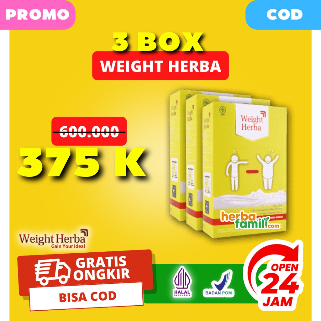 3 BOX Weight Herba Original Official Asli 3 BOX | Susu Penggemuk Badan Weightherba Cara Alami Menambah Berat Badan WEIGHT HERBA