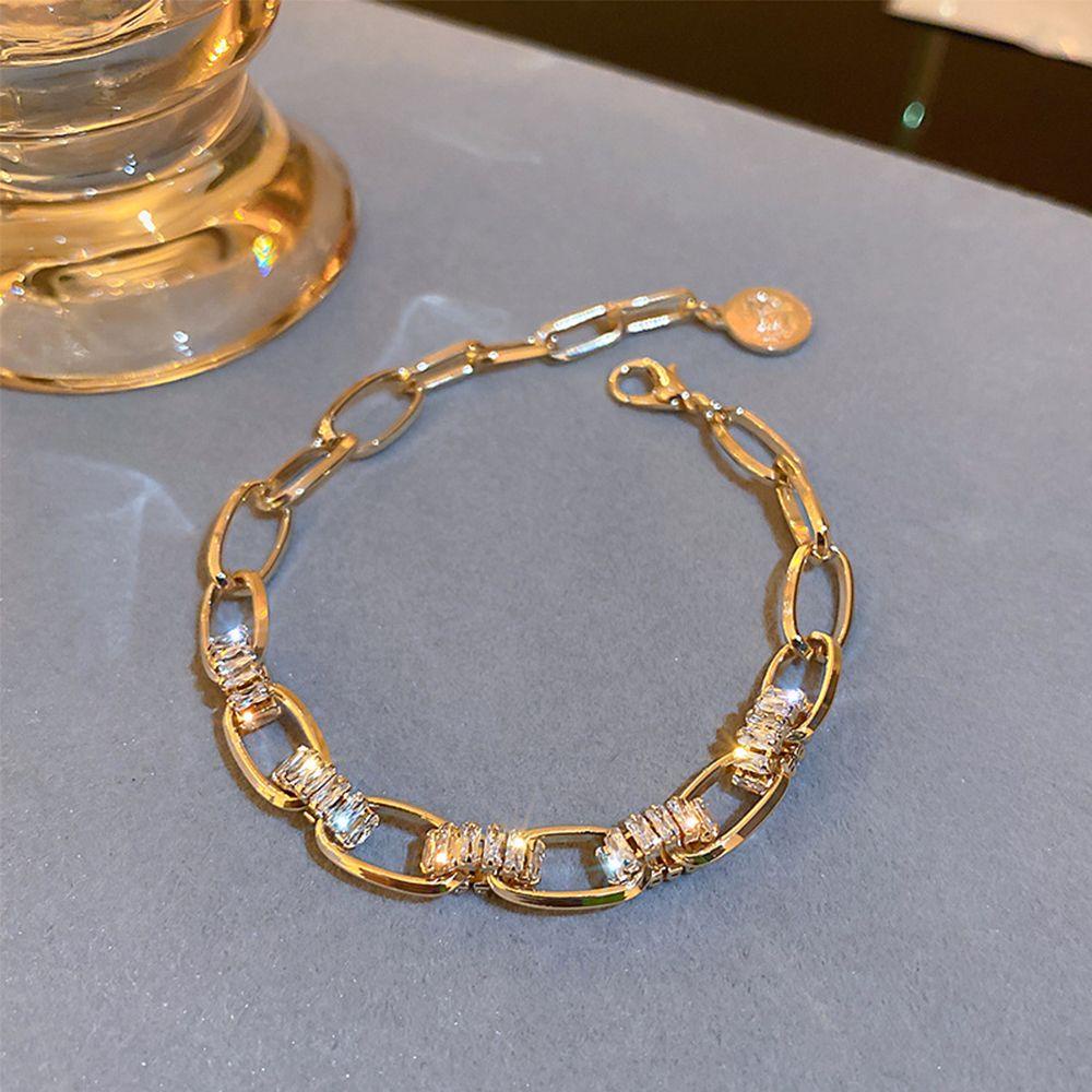 Preva Gelang Ladies Cubic Zirconia Rantai Ganda Kristal Adjustable