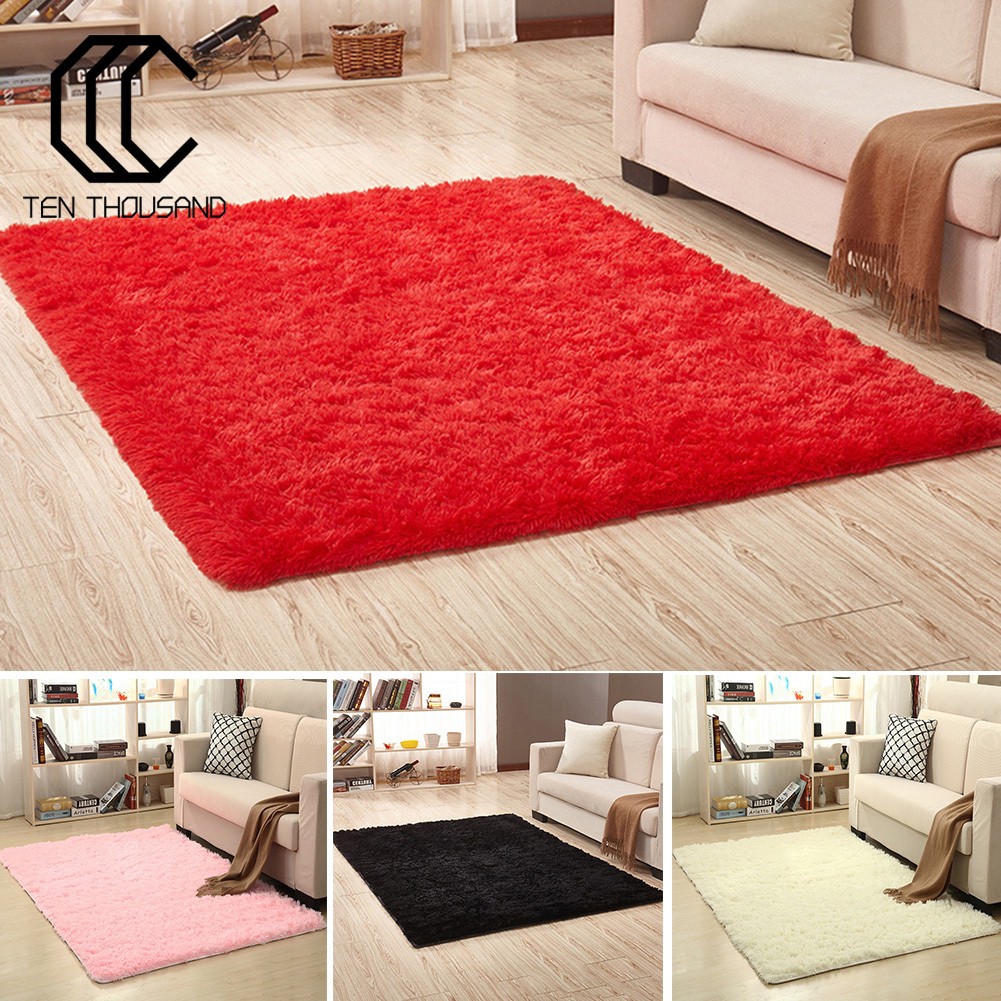 Bayar Di Tempat Non Slip Living Room Shaggy Area Rug Fluffy Floor Mat Pad Carpet Cushion Shopee Indonesia