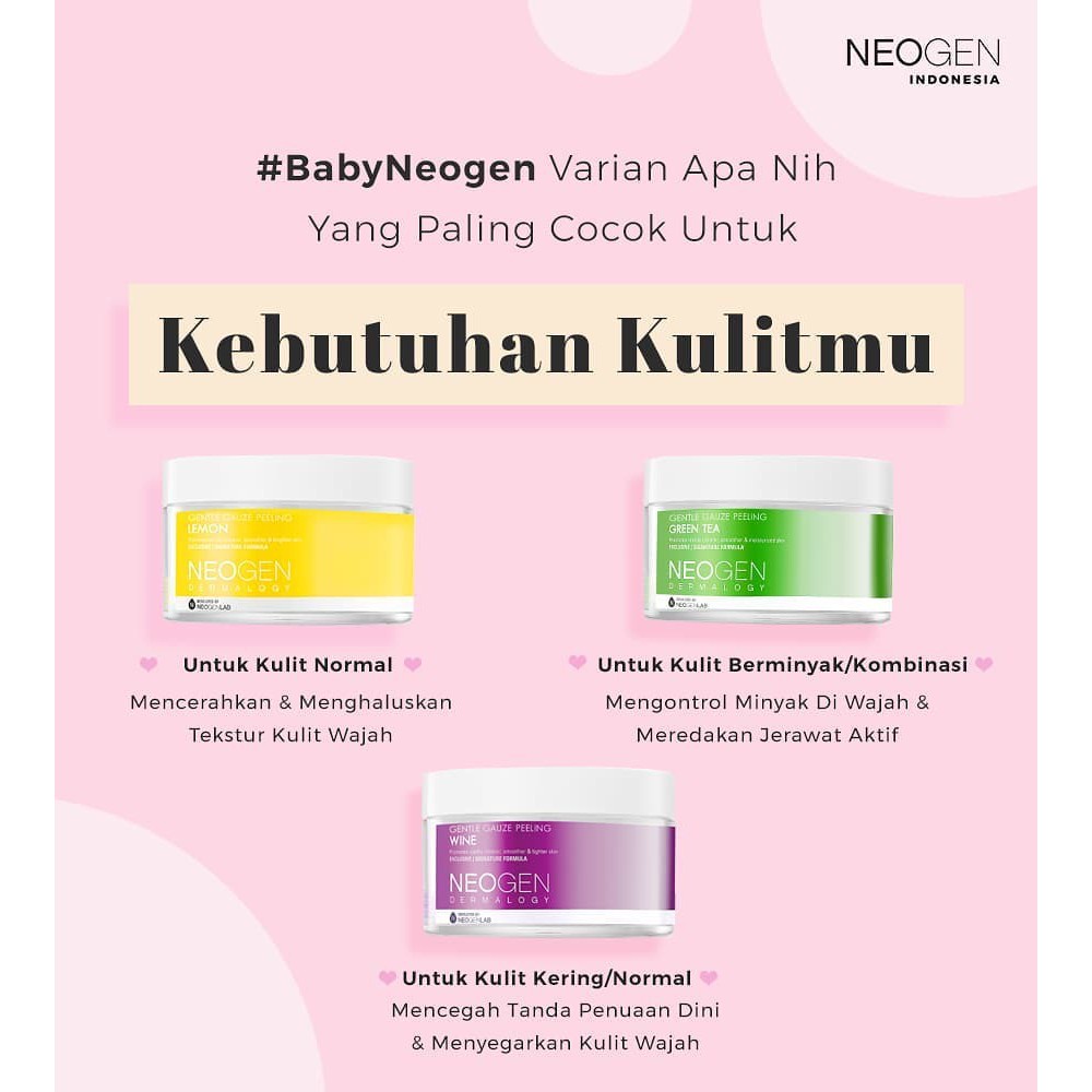 NEOGEN Dermalogy Bio Peel Gauze Peeling Green Tea Lemon Wine 1 Pad Sachet Ecer BPOM (VH)