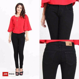  Celana  JEANS  Wanita  Skinny pANJANG JUMBO HITAM NAVY BIG  