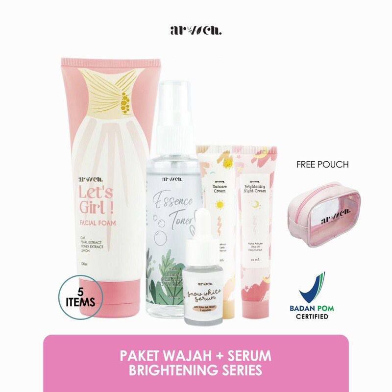 PAKET SKINCARE ARVVEN / PAKET HEMAT / GLOWING / GLOW UP / SKINCARE ACNE / HEMPAS FLEK / SKINCARE PEMUTIH / MENCERAHKAN