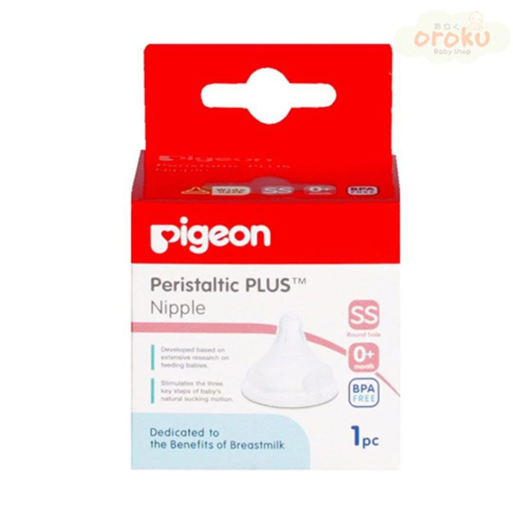 PIGEON PERISTALTIC PLUS NIPPLE SS / S / M / L / NIPPLE