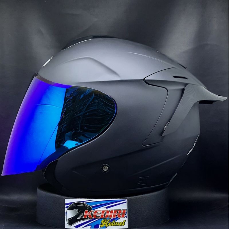 Helm INK DYNAMIC solid polos original putih hitam glossy dop gunmet paket ganteng-Paket doff blue
